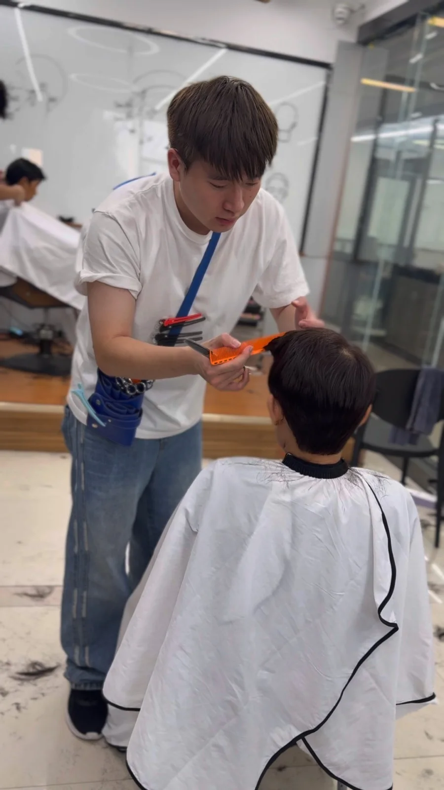 学理发第五天真人剪发实践
