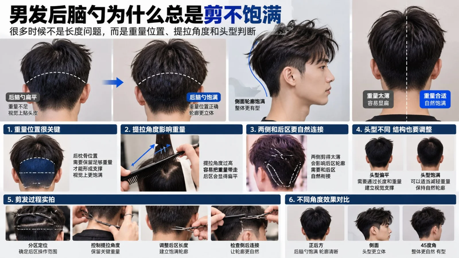 男发后脑勺为什么总是剪不饱满 很多时候不是长度问题
