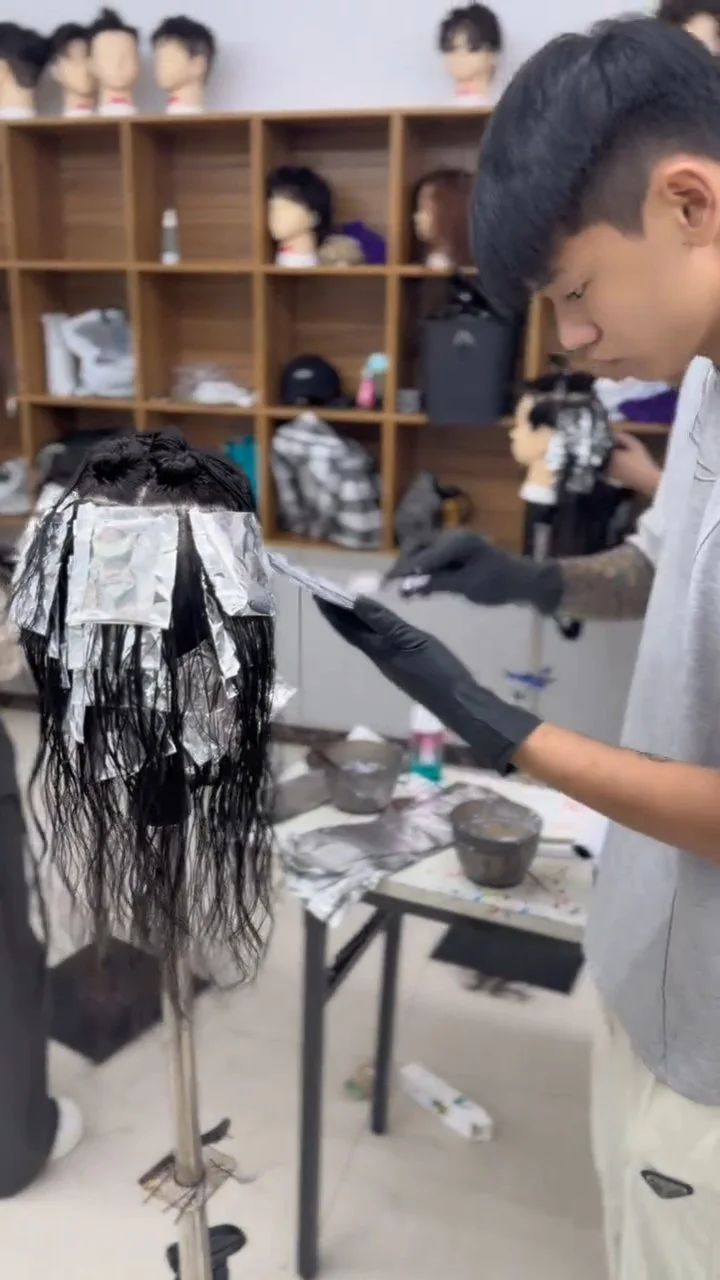 郑州富康美发学校学员烫染真人实操记录2